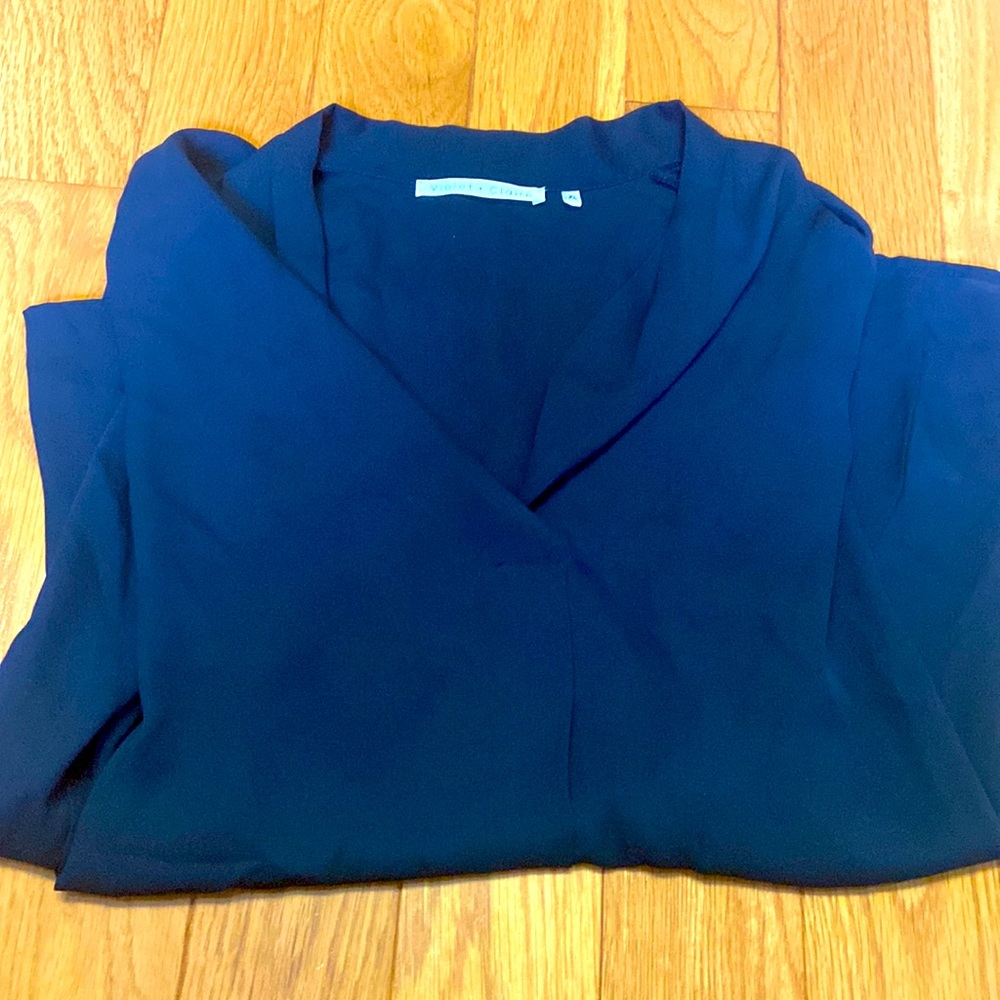 XL navy blue blouse